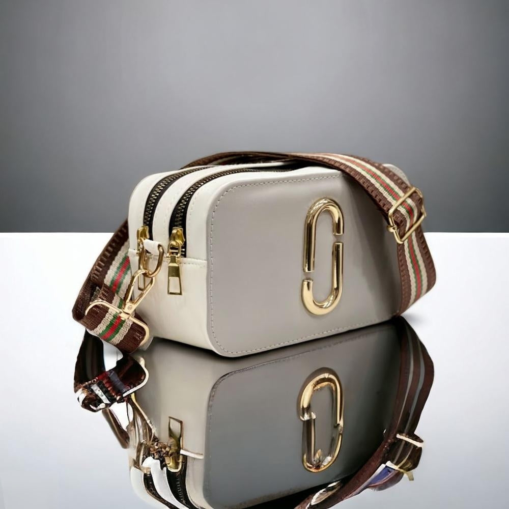Women Metal Zip Sling Bag
