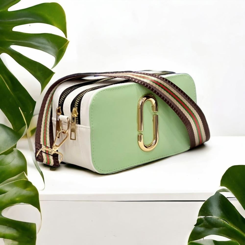 Women Metal Zip Sling Bag